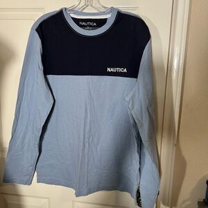 Nautica Navy and Light Blue Cotton Shirt